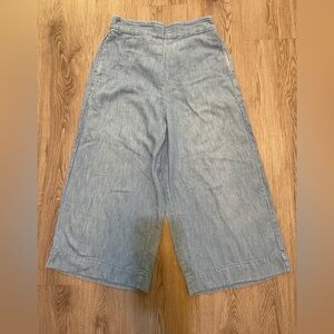 Madewell pull on wide leg chambray Light Blue Pants